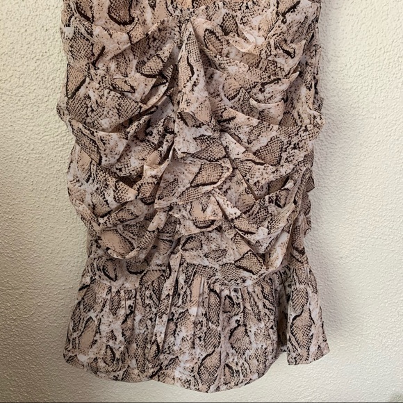 NWT WALTER BAKER TREYTON MINI DRESS | Python, Snakeskin Print | Ruched | SZ 4, 8 - Picture 7 of 8